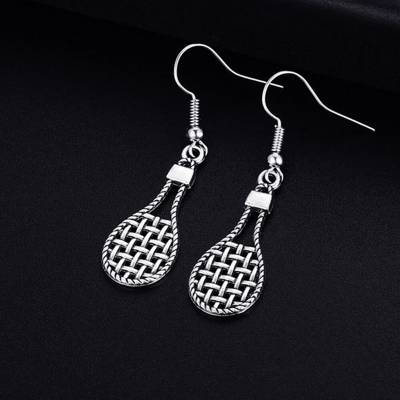 Trendy Vintage Tennis Rackets Shape Dangle Earrings for Woman K624